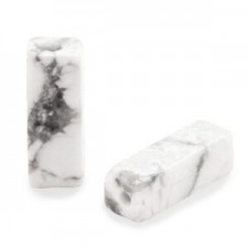 Tube natural stone bead 13x5mm Turquoise white marble